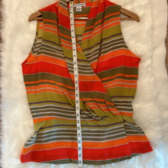 100% Silk Evan Picone size 12 Wrap Peplum Blouse - Picture 9 of 9